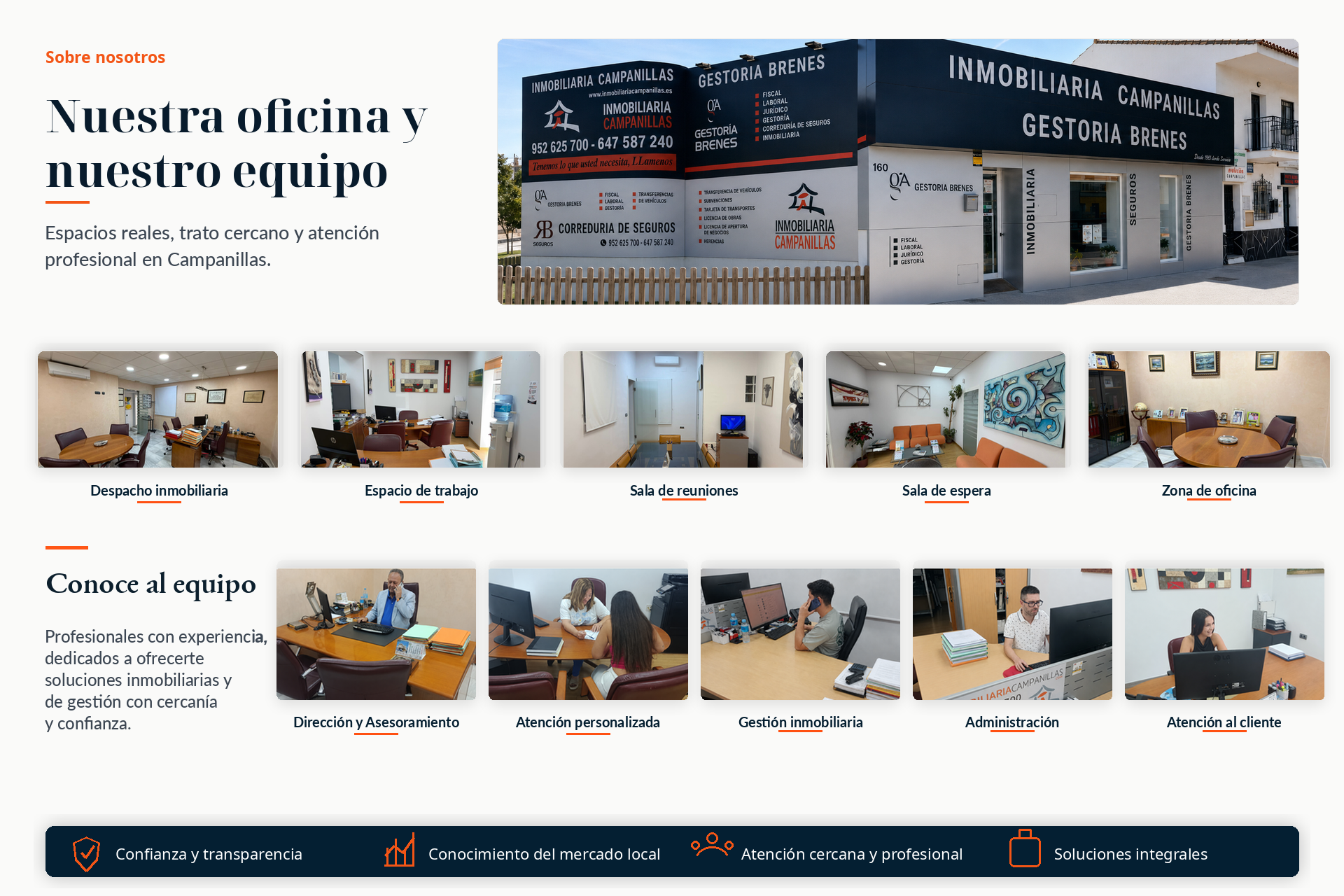Nuestra oficina y nuestro equipo en Campanillas